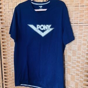 Pony Youth Large Navy Tee with Logo